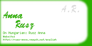 anna rusz business card